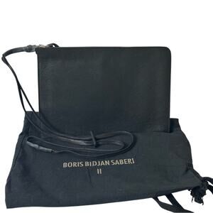 Boris Bidjan Saberi Zip-Around Large Wallet Bag Black Grained Leather